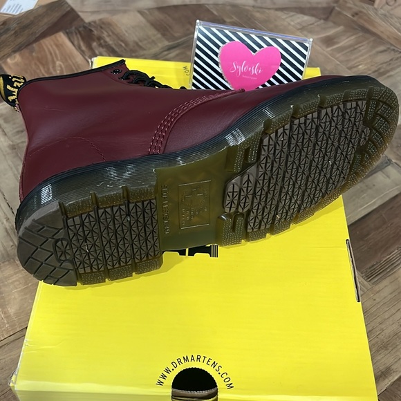 🆕DR MARTENS 1460 SLIP RESISTANT LEATHER LACE UP BOOTS CHERRY RED INDUSTRIAL NWT - Picture 13 of 13
